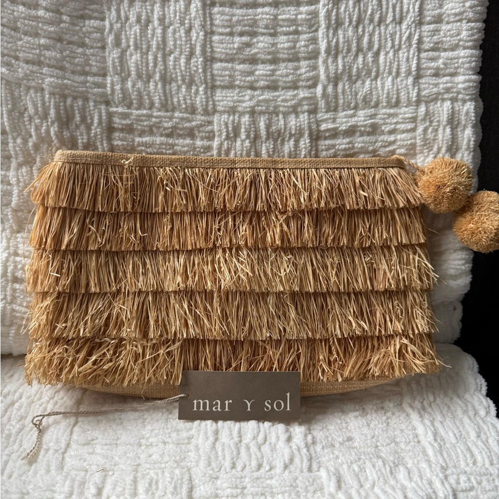 Mar Y Sol Beige Woven Bag